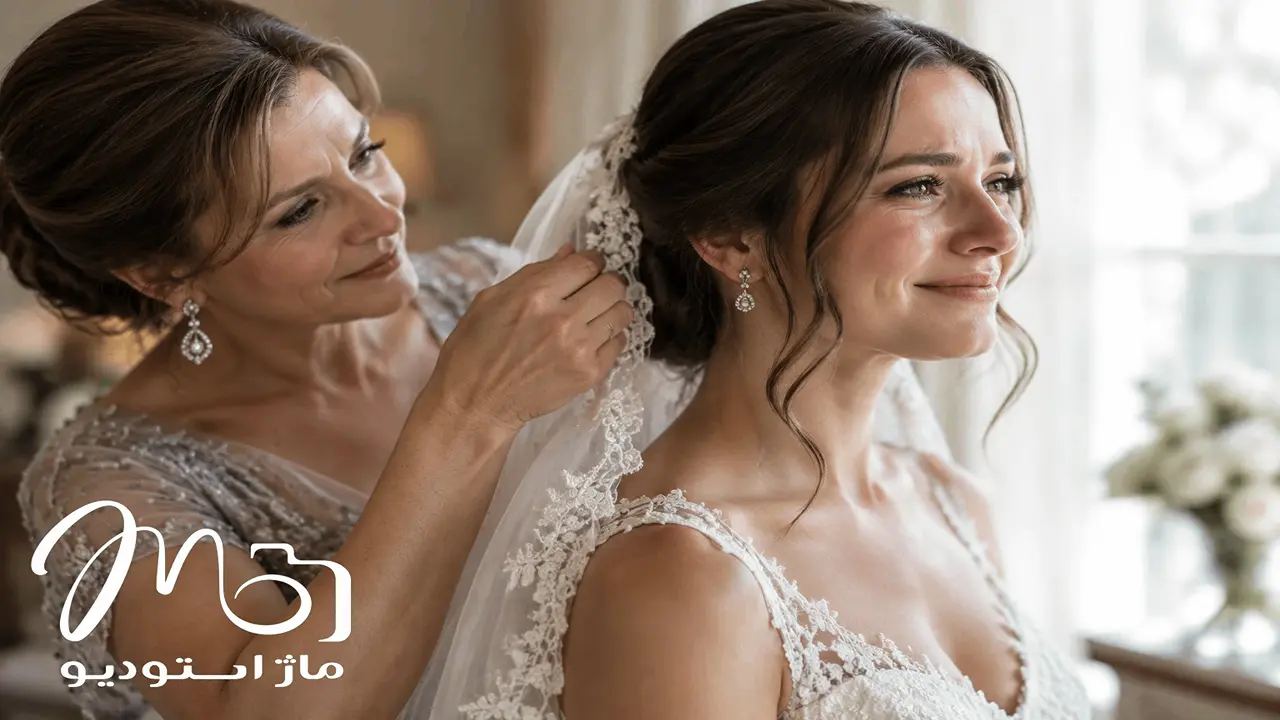 احساسات مادر و عروس در پشت صحنه با تکنیک عکاسی مستند عروسی